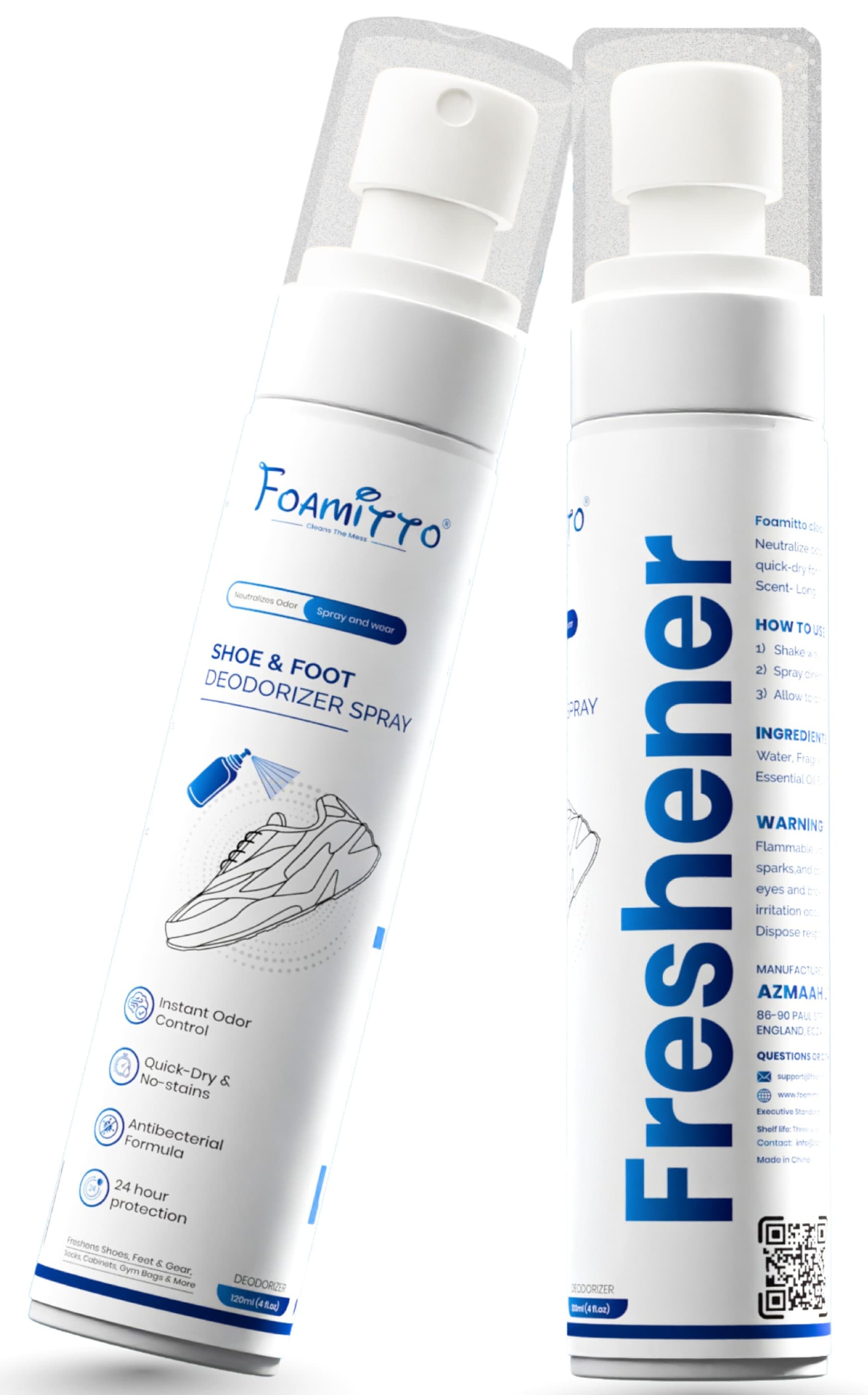 Foamitto® Shoe Deodorizer and Foot Spray 120ml
